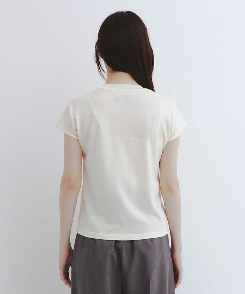ニット セーター 「新定番｜大人気」パレスフレンチニット｜夏服/半袖/オフィスカジュアル/ウォッシャブル/接触冷感/吸湿/防シワ/フレンチスリーブ | UNITED TOKYO | 22