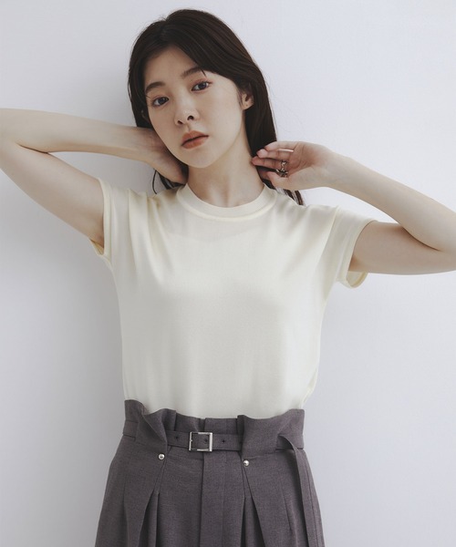 ニット セーター 「新定番｜大人気」パレスフレンチニット｜夏服/半袖/オフィスカジュアル/ウォッシャブル/接触冷感/吸湿/防シワ/フレンチスリーブ | UNITED TOKYO | 18