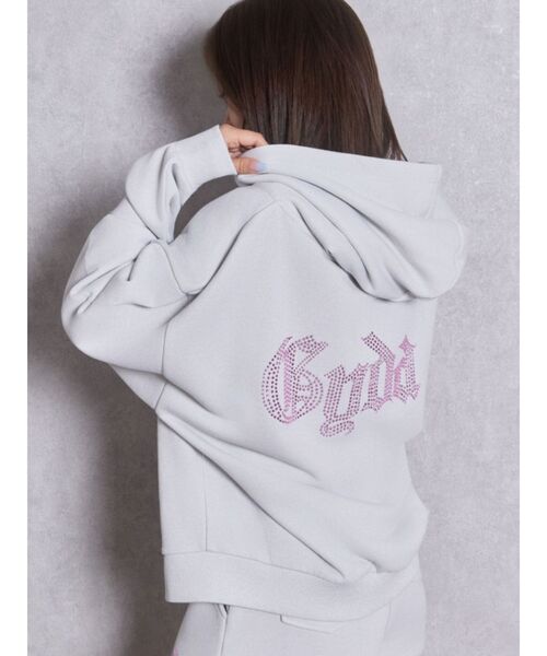 GYDA（ジェイダ） パーカー BACK GYDAラインストーンラメパーカー