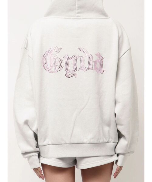 GYDA（ジェイダ） パーカー BACK GYDAラインストーンラメパーカー