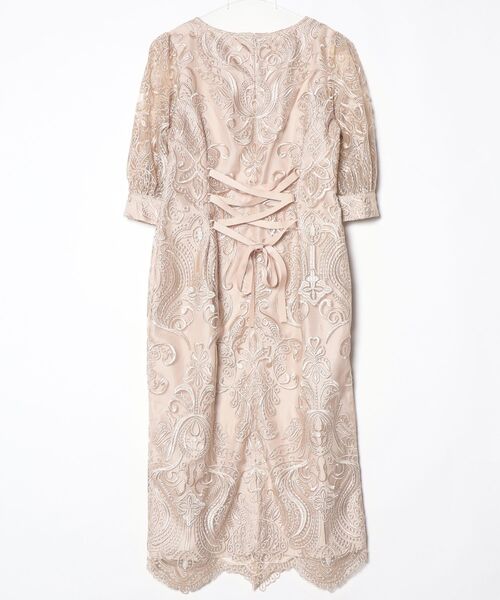 「PREFERIR」 「haremode」半袖ワンピース SMALL ベージュ レディース_画像2