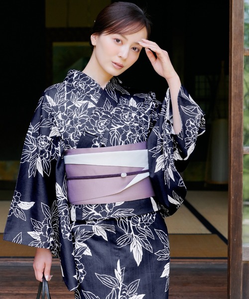 原*.様 新品未開封　浴衣3点セット 綿麻 美人あじさい utatane 浴衣 浴衣3点セット 綿麻 美人あじさい レディース : ZOZOTOWN