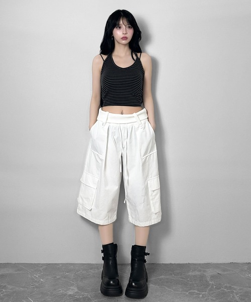「FOLLOWIN」 カーゴパンツ FREE ブラック レディース_画像2