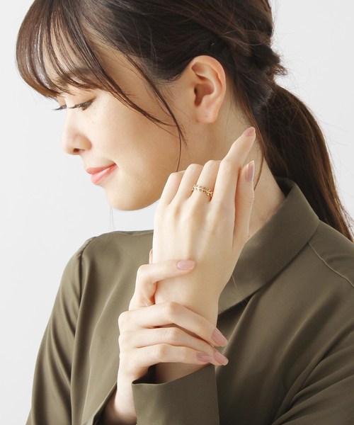 大量入荷 指輪 COCOSHNIK リング レディース リーフリング K10エタニティ アクセサリー