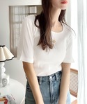 tシャツ ワイドネックリブカットソー(半袖) ...の詳細画像2