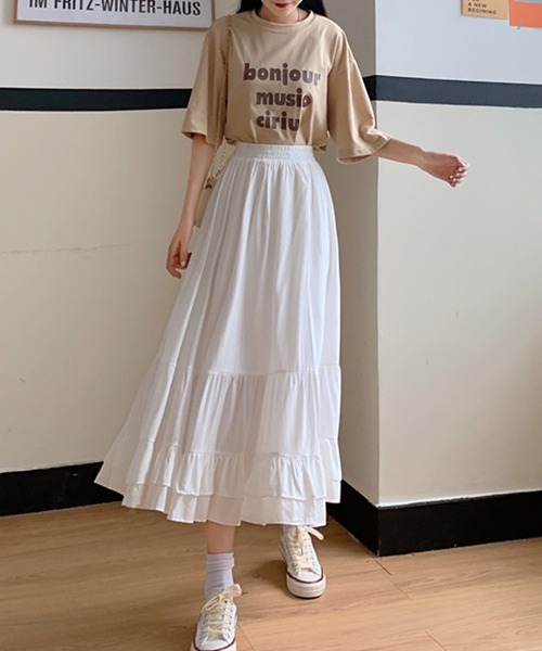 DAY CLOSET スカート 夏 レディース ミモレ丈きれいめティアード