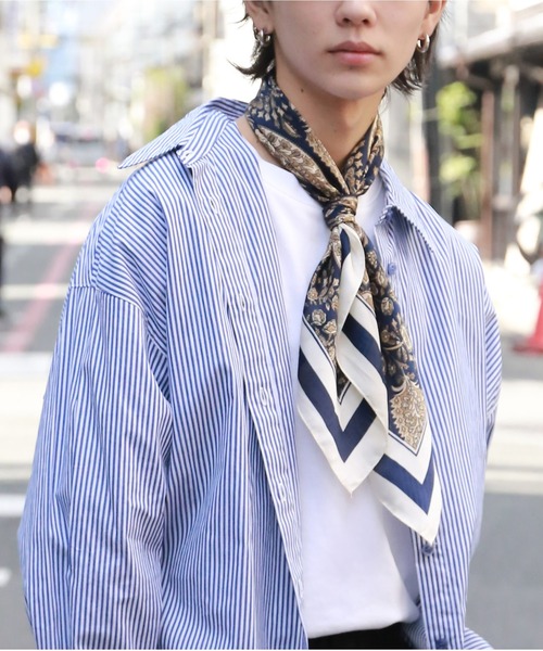 ヒューストン タイガー チェック柄 スカーフ SPINNS スカーフ バンダナ 総柄ユニセックススカーフ/首元