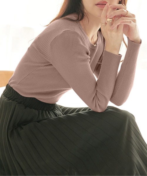 MARK&LONA コード レディース クルーネックセーター マーク＆ロナ