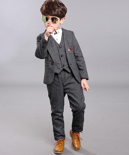 DAY CLOSET セットアップ キッズ セットアップ長袖ジャケット+ベスト+