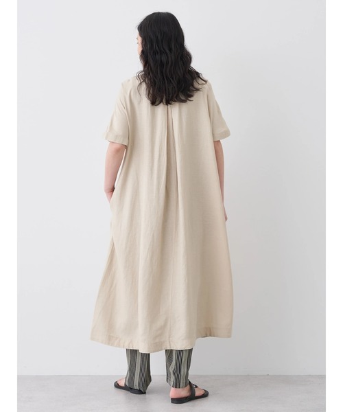 美品✨アギュー ARGUE リネン バンドカラー ロングワンピース アイボリー AMERICAN HOLIC（アメリカンホリック） レディース ワンピース リネン