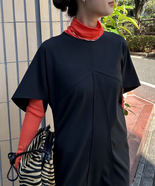 Audrey and John Wad ワンピース ハーフスリーブドレープロング