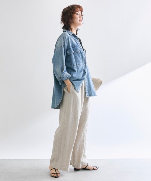 リヴドロワ 【MONN.:.(モン)】ビッグデニムシャツ サックスブルー MONN.:./ビッグデニムシャツ（シャツ/ブラウス）｜RIVE DROITE