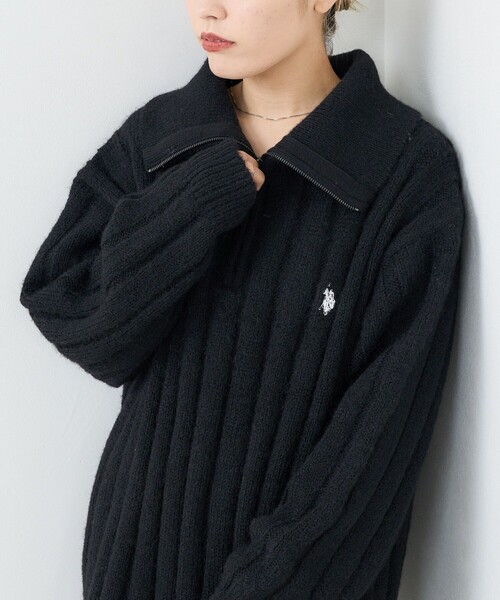 ニット セーター U.S. POLO ASSN./ユーエスポロアッスン 別注メランジハーフジップオーバーサイズニット　限定展開 レディース | U.S. POLO ASSN. | 05