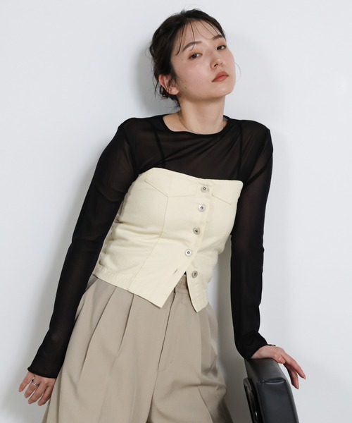 select MOCA（セレクトモカ） チューブトップ ベアトップ デニム