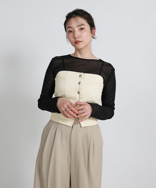 チューブトップ デニム（レディースチューブトップ、ベアトップ