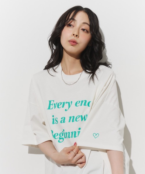 Unitage（ユニテージ） tシャツ 半袖 配色BIGロゴTEE レディース