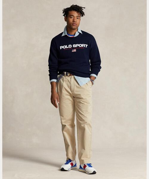 ポロ・スポーツ ベージュクルーネックセーター POLO RALPH LAUREN セーター ニット Polo Sport ビッグ フィット