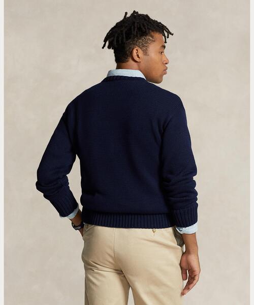 ラルフローレン♡コットンセーター　POLO ビッグロゴ ビッグ フィット ロゴインターシャ コットン セーター | ラルフ