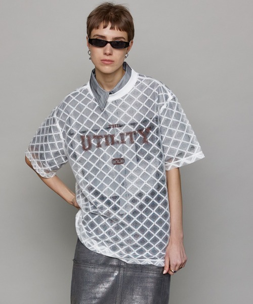 tシャツ Tシャツ レディース Lace Logo Print Oversized T-shirt/レースロゴオーバーTシャツ「MAISON SPEC｜zozo