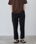 ワイドパンツ パンツ エンボスリラックススリム...の詳細画像1