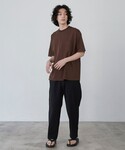 ワイドパンツ パンツ エンボスリラックススリム...の詳細画像2