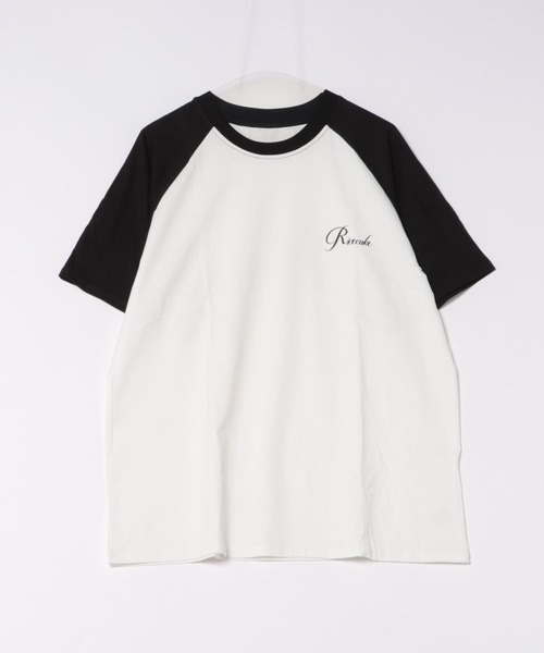 DIAVEL tシャツ ラグラン配色ビッグシルエットプリント半袖T