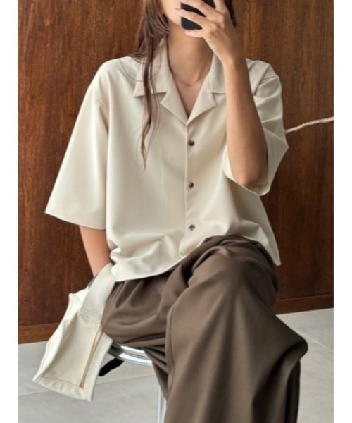 RIM.ARK ブラウス シャツ 夏 入学式 入園式 卒業式 Open collar half