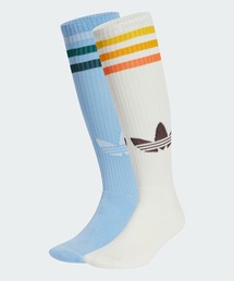 アディダス オリジナルス ロゴ インターシャ ソックス 2足組 adidas 靴下 ニーソックス 2足組 / アディダスオリジナルス
