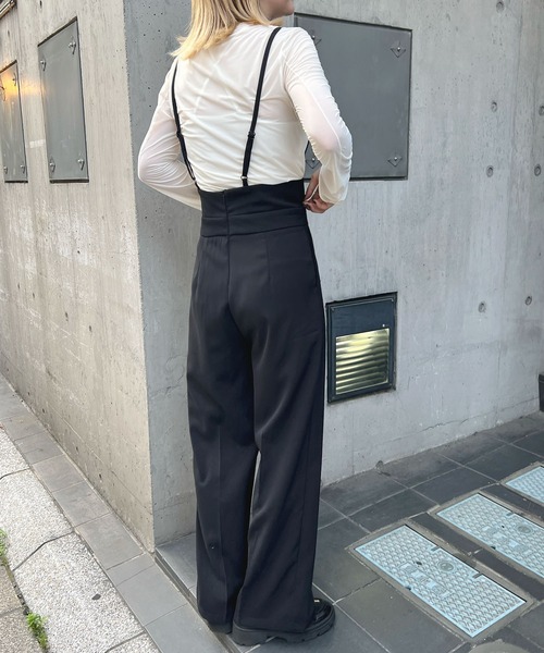 Futier Land スラックス パンツ ハイウエストキャミサロペット