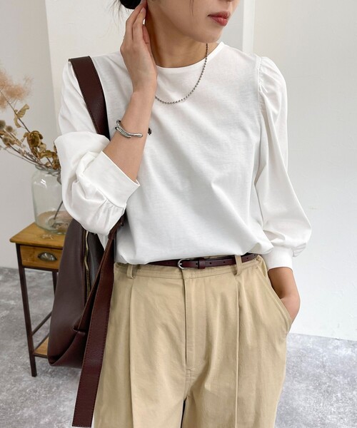 fredy emue（フレディエミュ） tシャツ Tシャツ ハート釦シルケット袖 