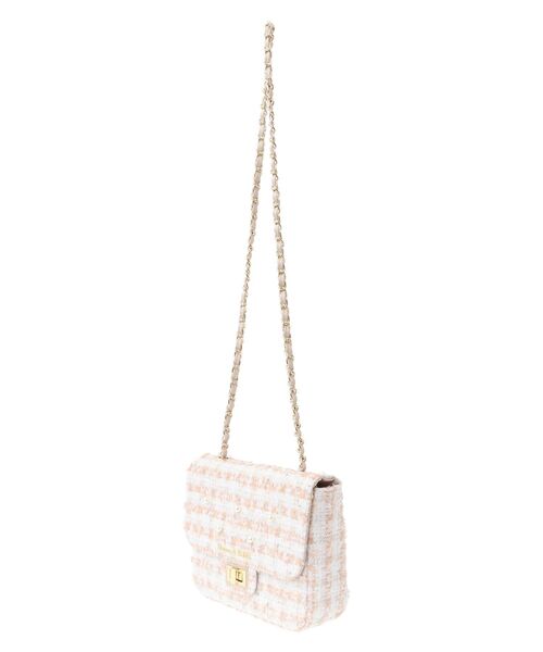 ハンドメイド ♡ 完成品 ツイードポシェット ショルダーバッグ ツイードバッグ セール】 【2WAY】ショルダー付ツイードバッグ （ショルダー