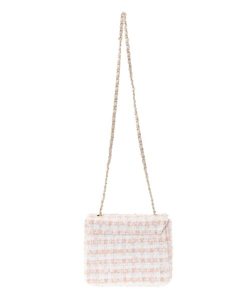 ハンドメイド ♡ 完成品 ツイードポシェット ショルダーバッグ ツイードバッグ Swaraj/ツイードレザーコンボショルダーバッグ -ころんとした形