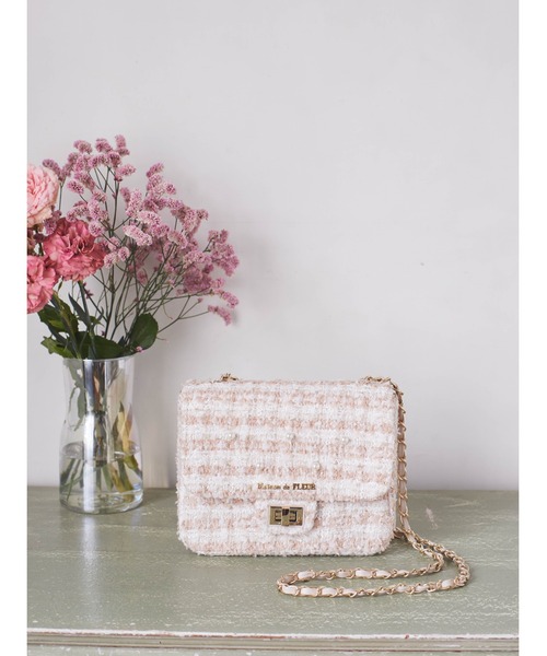 Maison de FLEUR ショルダーバッグ バッグ ツイードミニ