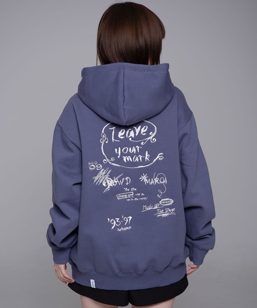 パーカー 「mahagrid/マハグリッド」 LEAVE YOUR MARK HOODIE /リーブユアマーク プルオーバーパーカー レディース メン