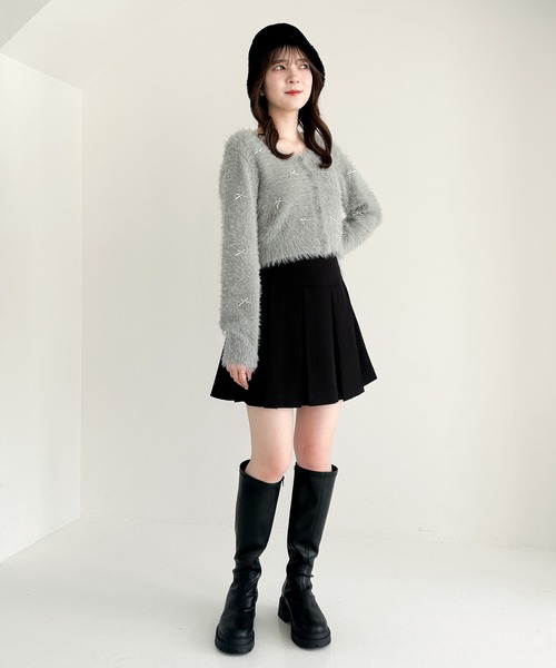 Heather シャギーリボンカーディガン 150136 Heather カーディガン シャギーリボンカーディガン 150136