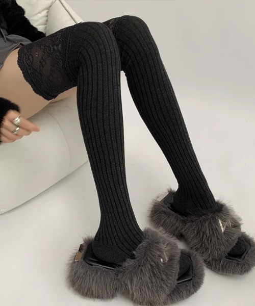 チャイニーズブランド　靴下　ソックス　タイツ 靴下 lace knee high socks レディース : ZOZOTOWN Yahoo!店 - 通販