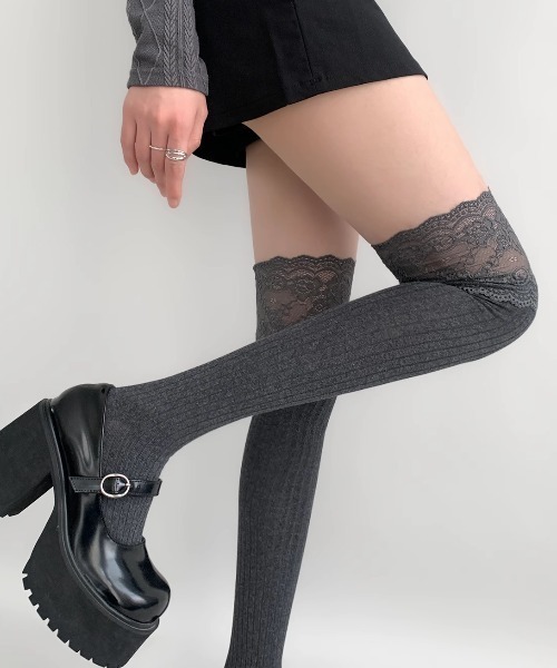 靴下 lace knee high socks レディース : ZOZOTOWN Yahoo!店 - 通販