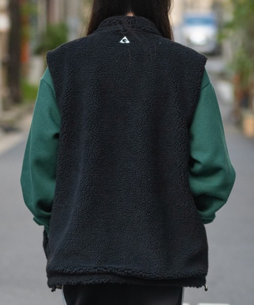 土日限定Sale❗️羊革シープスキン　ロングジレ　ベスト　ボア　リバーシブル 土日限定Sale❗️羊革シープスキン ロングジレ ベスト ボア