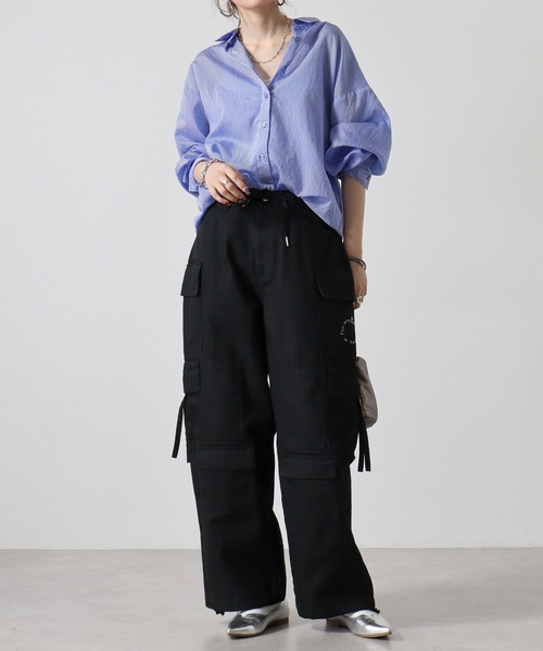RE730 カーゴパンツ Multi-pocket denim duck cargo pants