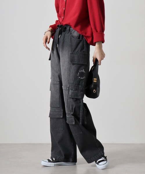 新品未使用　カーゴポケットイージーパンツ RE730 カーゴパンツ Multi-pocket denim duck cargo pants