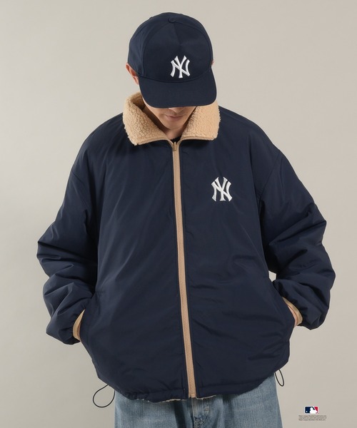 ブルゾン アウター Perushu × MLB コラボスタンドネックリバーシブル 