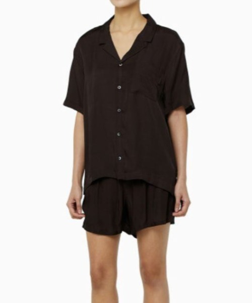 ブラウス   ブラック 半袖シャツ L カルバンクライン Calvin Klein ブラウス シャツ Klein/カルバンクライン S/S