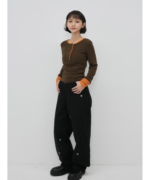 トップス nina Enewd nina tシャツ 「ZOZO限定」ハーフボタン バイカラー トップス