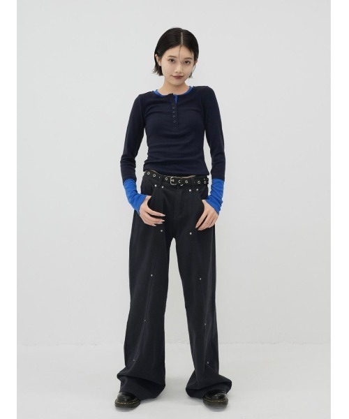 Enewd nina tシャツ 「ZOZO限定」ハーフボタン バイカラー トップス