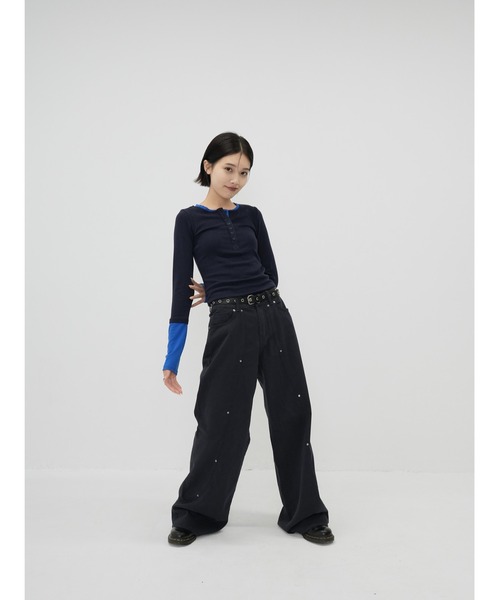 Enewd nina tシャツ 「ZOZO限定」ハーフボタン バイカラー トップス