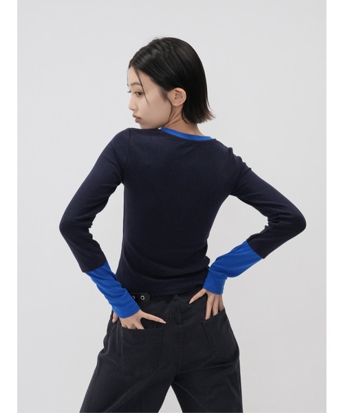 Enewd nina tシャツ 「ZOZO限定」ハーフボタン バイカラー トップス