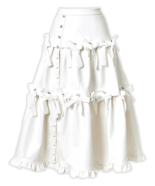 avenchumu スカート AVENCHUMU スカート Leather look hole ribbon skirt : ZOZOTOWN