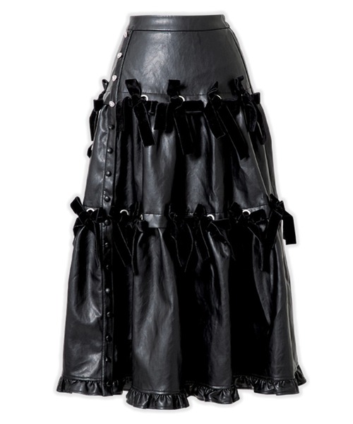 AVENCHUMU スカート Leather look hole ribbon skirt : ZOZOTOWN
