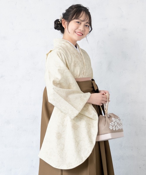 着物 卒業式 13歳ハイジュニア向け袴4点セット（着物・襦袢・下帯・袴） キッズ 子供 女の子