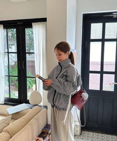 ブルゾン アウター バレエコア リボンデザイン スタンドカラー